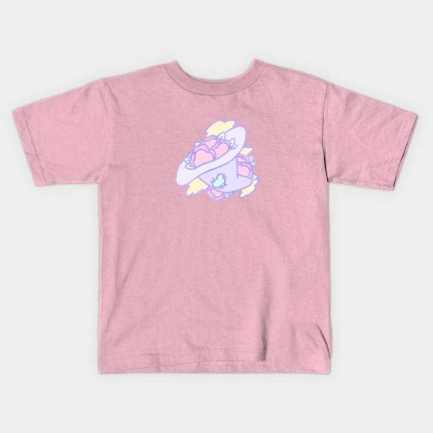 Floral Witches Hat - Pastel Witchcraft Series Kids T-Shirt by Cosmic Queers